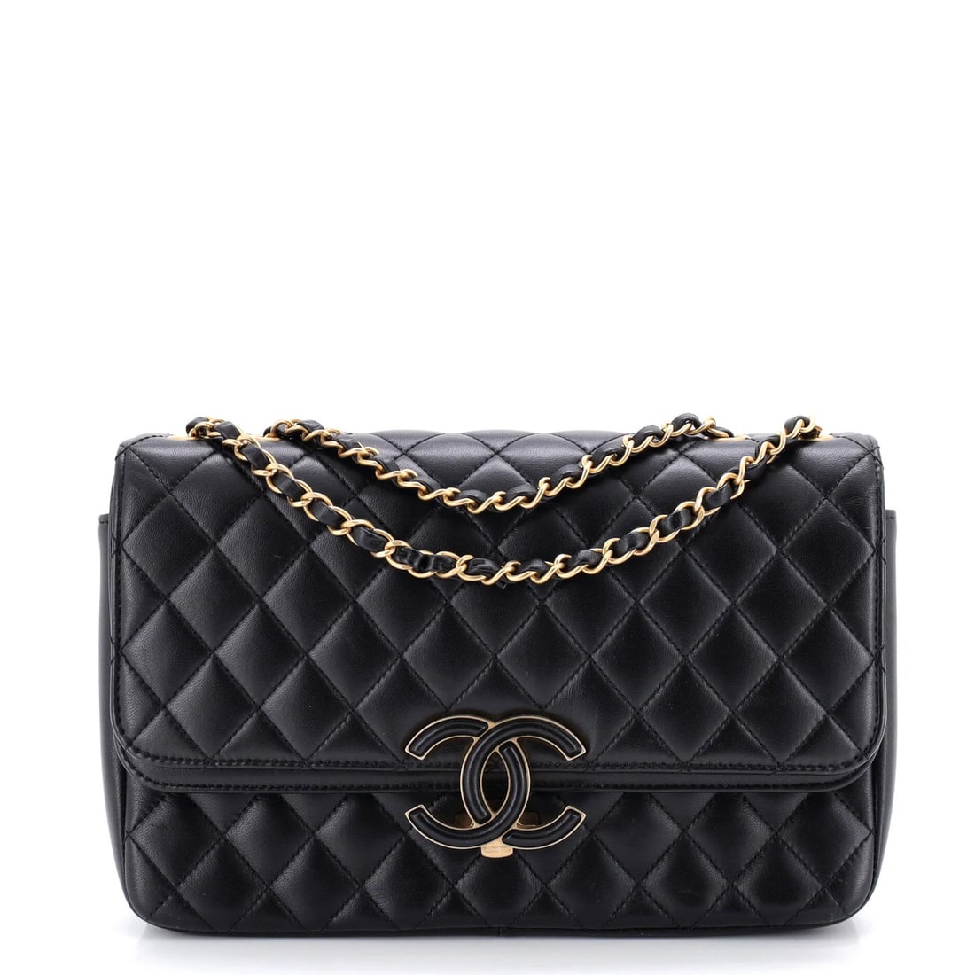 Chanel Cc Chic Double Flap Bag Quilted Lambskin Medium (1 of 6)