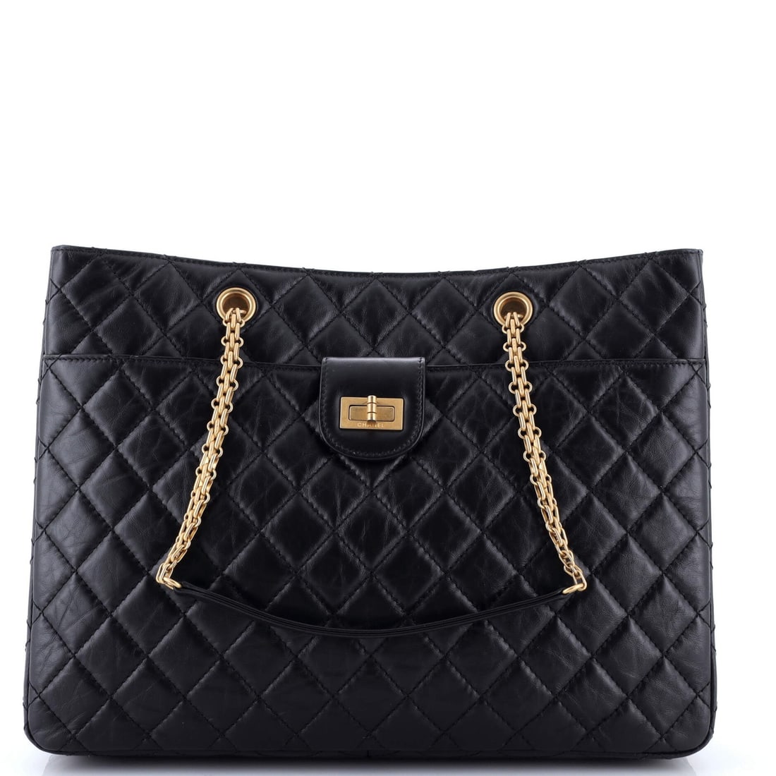 Chanel Front Pocket Reissue 2.55 Tote Quilted Aged Calfskin (1 of 6)
