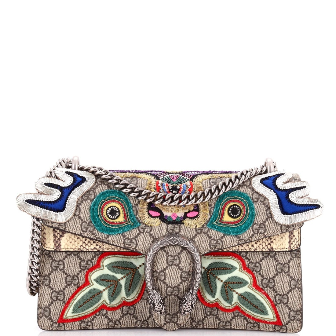 Gucci Dionysus Bag Embroidered Gg Coated Canvas With Python Small (1 of 5)