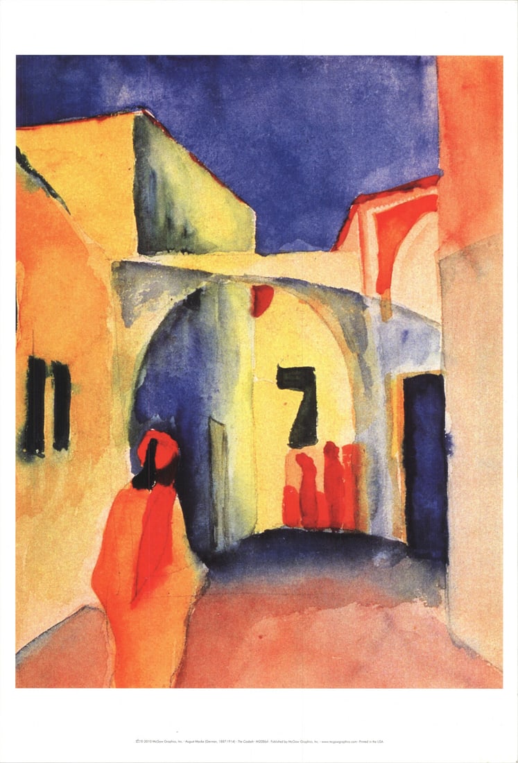 August Macke The Casbah " Offset Lithograph Modernism: Artist: August Macke Brand: Macke August Exact Year: 2010 Height: 19 Item Height: 19 Item Width: 13 Subject: Abstract Type: Offset Lithograph Year Of Production: 2010 Artist: August Macke Title: The C
