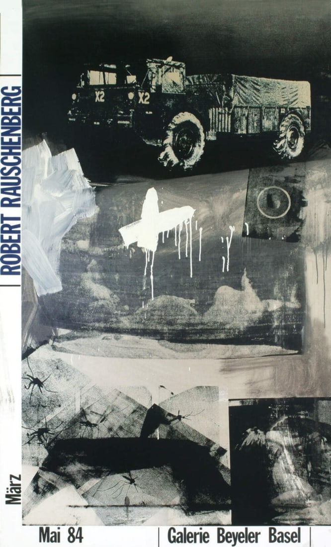 Robert Rauschenberg Galerie Beyeler " Poster Pop Art: Artist: Robert Rauschenberg Brand: Rauschenberg Robert Exact Year: 1984 Subject: Events Type: Offset Lithograph Year Of Production: 1984 Artist: Robert Rauschenberg Title: Galerie Beyeler Year: 1984 S