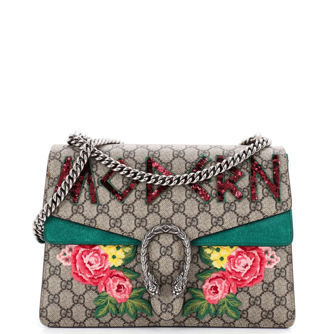 Gucci Dionysus Bag Embroidered Gg Coated Canvas Medium (1 of 5)