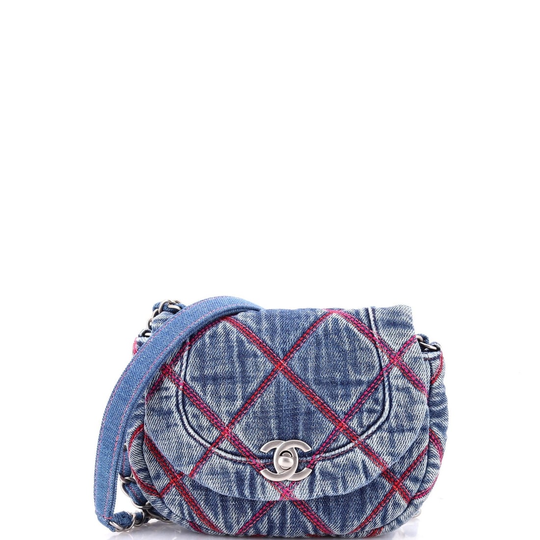 Chanel Coco Beach Messenger Bag Quilted Denim Mini (1 of 6)