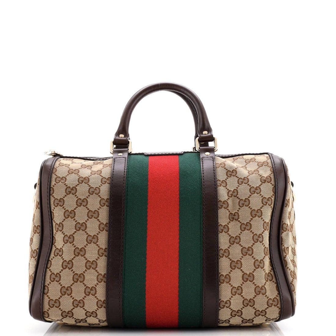 Gucci Vintage Web Boston Bag Gg Canvas Medium (1 of 7)