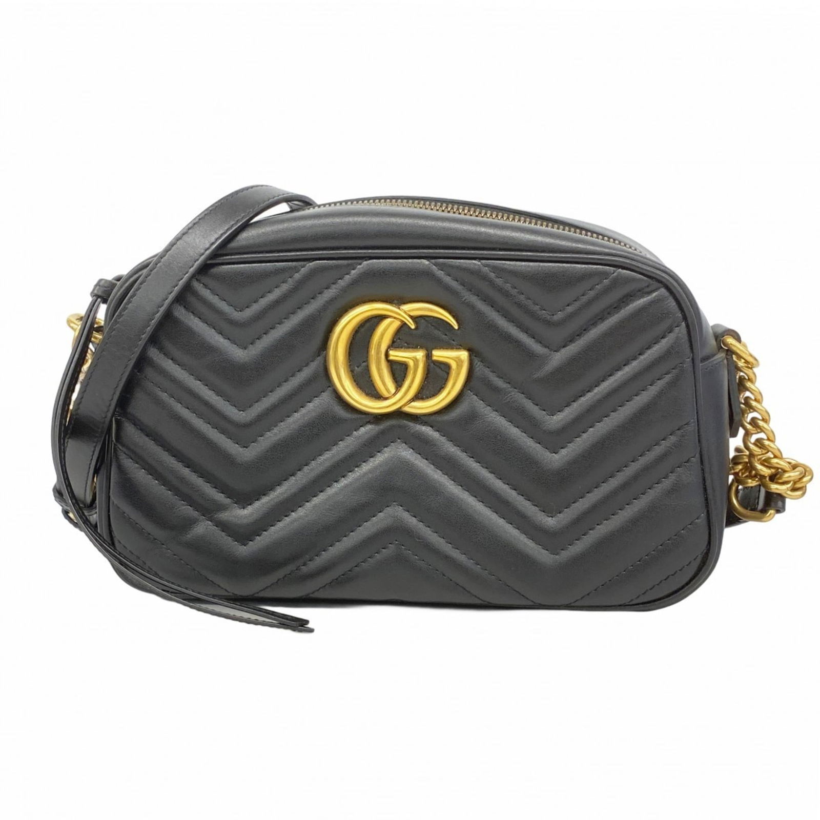 Gucci Gg Marmont Shoulder Bag 447632 Leather Black (1 of 10)