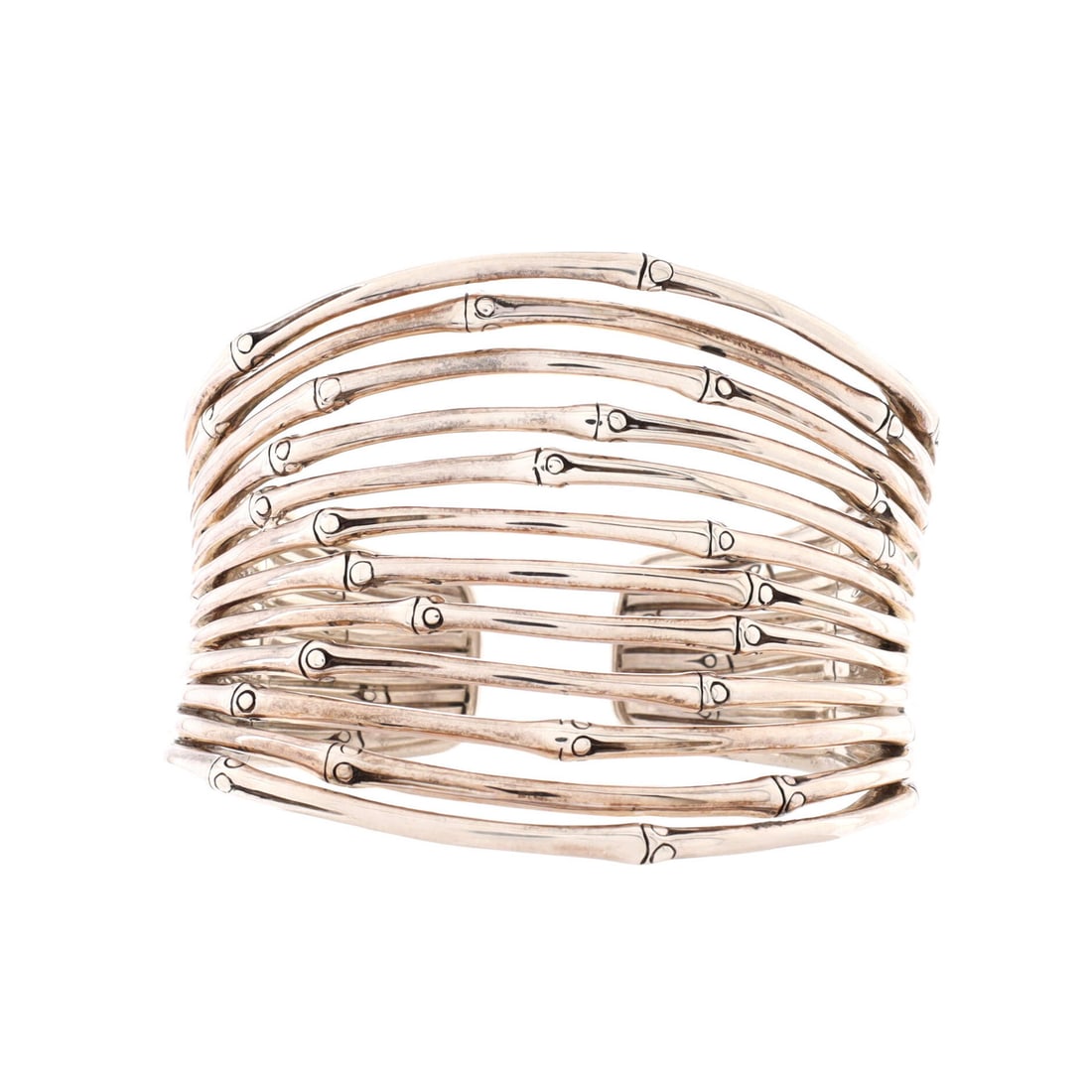 John Hardy Bamboo Cuff Bracelet Sterling Silver Wide (1 of 3)
