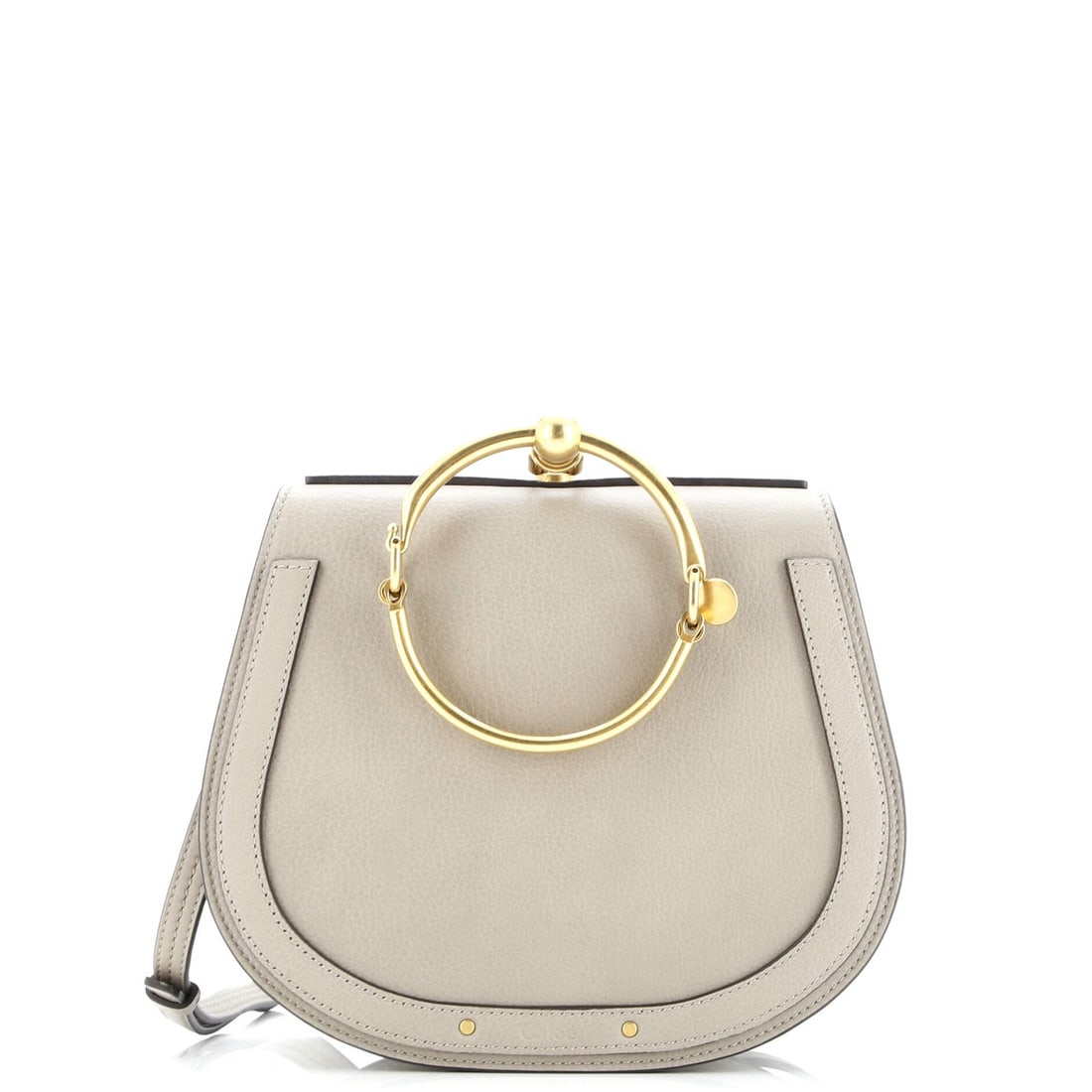 Chloe Nile Crossbody Bag Leather Medium: Brand: Chloe Exterior Material: Leather Style: Cross Body Bags Exterior Color: Neutral Size: Medium Accessories: With Strap Measurements: Handle Drop 4", Height 8", Width 9.5", Depth 3", Strap Drop 18