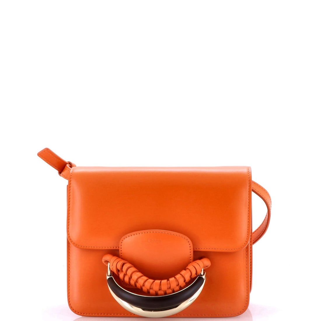 Chloe Kattie Crossbody Bag Leather: Brand: Chloe Exterior Material: Leather Style: Cross Body Bags Exterior Color: Orange Size: Unknown Measurements: Height 5.5", Width 8", Depth 3", Strap Drop 19-21" Model: Kattie Crossbody Bag Leather