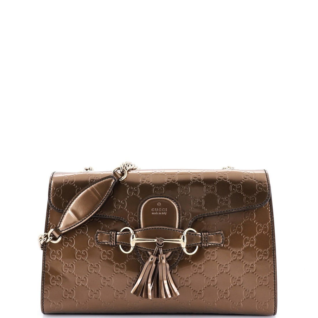 Gucci Emily Chain Flap Bag Guccissima Patent Medium (1 of 5)