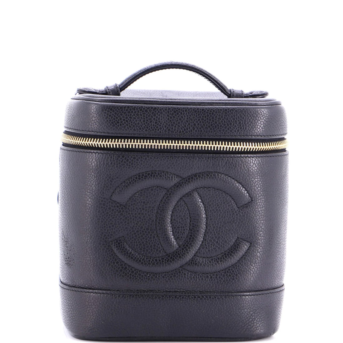 Chanel Vintage Timeless Cosmetic Case Caviar Tall (1 of 8)