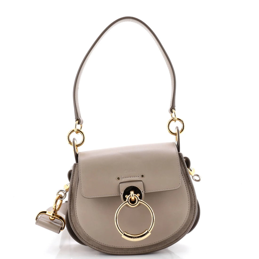 Chloe Tess Bag Leather Small: Brand: Chloe Exterior Material: Leather Style: Shoulder Bags Exterior Color: Gray Size: Small Measurements: Handle Drop 8.5", Height 6.5", Width 8", Depth 3.5", Strap Drop 18.5-20.5" Model: Tess Bag L