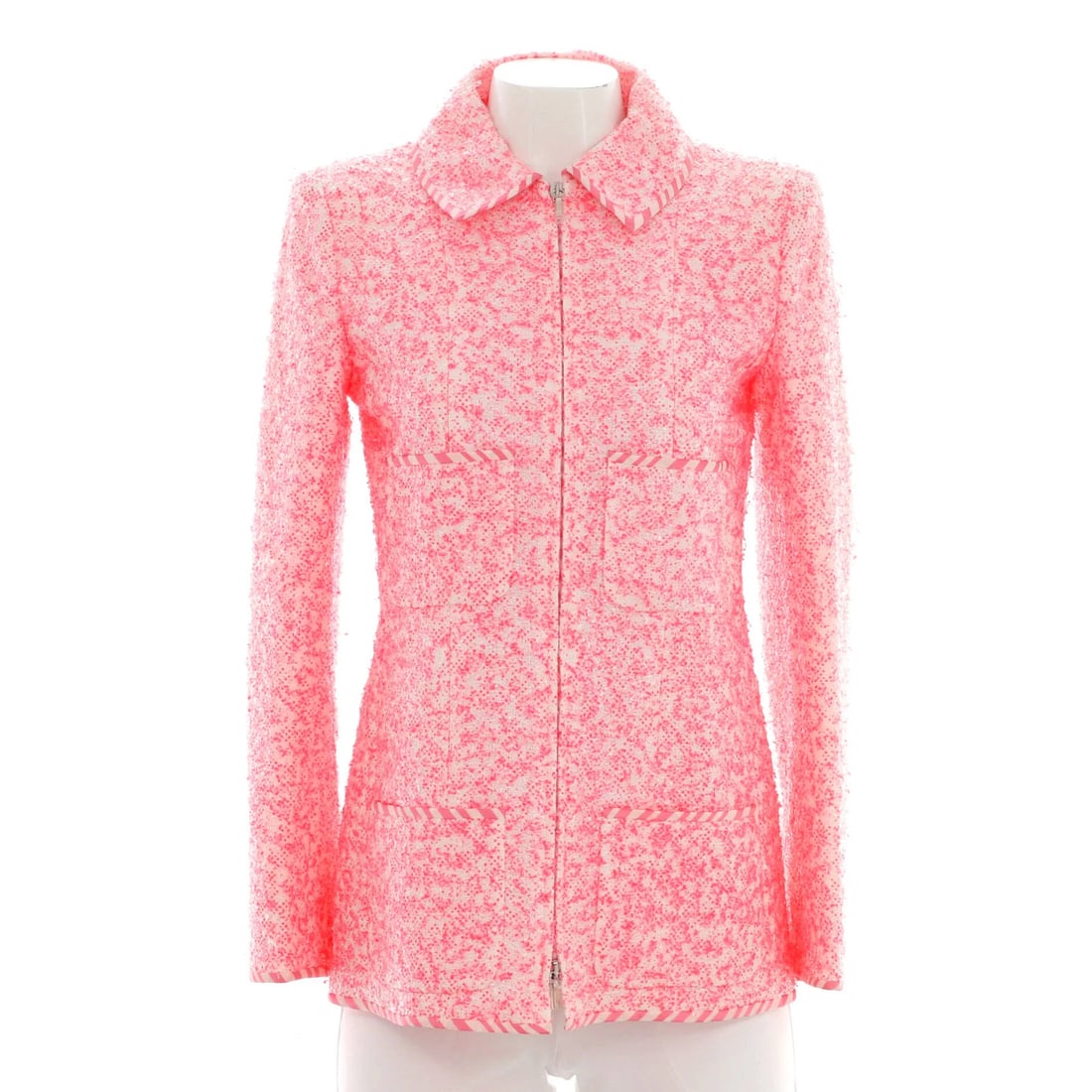 Chanel Womens Four Pocket Zip Jacket Tweed (1 of 4)
