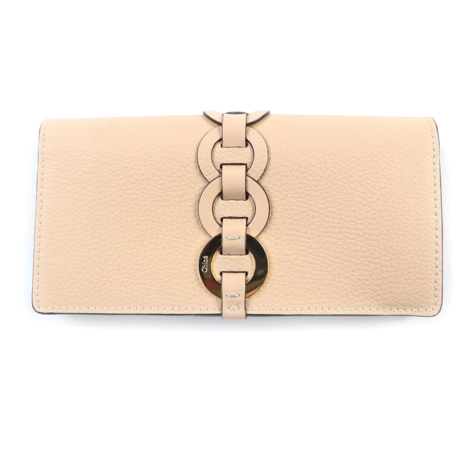 Chlo Chloe Darryl Sandy Beige Leather Wallet With Logo Hardware: Brand: Chlo Type: Long Wallet (Bi-Fold) Gender: Women Material: Leather Color: Beige Closure: Snap Fastener Inner Pocket: Bill Slot 4, Coin Purse 1, Card Slot 7 Size (Hxwxd): 9cm x 18cm / 3.54'' x 7.0