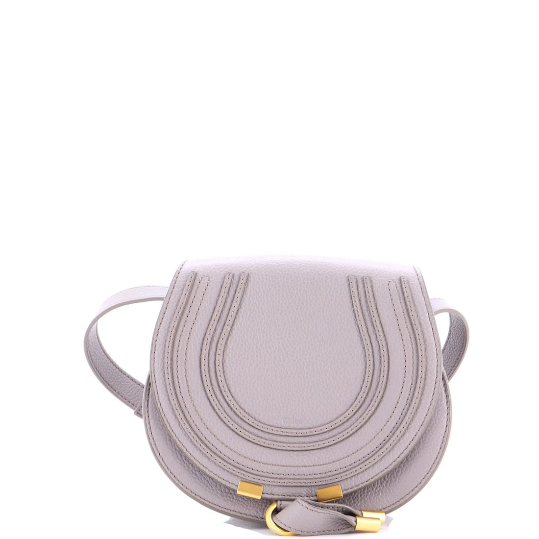 Chloe Marcie Crossbody Bag Leather Small: Brand: Chloe Exterior Material: Leather Style: Cross Body Bags Exterior Color: Gray Size: Small Measurements: Handle Drop None", Height 7", Width 7.5", Depth 4", Strap Drop 20-24" Model: Marcie Crossb