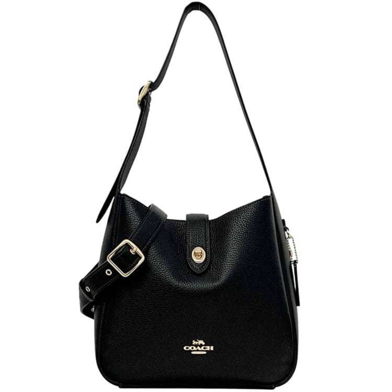 Coach Hadley Convertible Crossbody Bag (F-24336) In Black (Cw002) Imblk Leather. This Black: Brand: Coach Type: Shoulder Bag Material: Leather Color: Black Gender: Women Size (Hxwxd): 24.5cm x 25cm x 9cm / 9.64'' x 9.84'' x 3.54'' Condition: Used (very good), A few traces of usage, some scrat