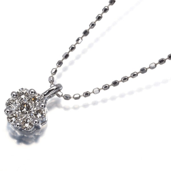 Diamond 0.20Ct Necklace 18K 750 White Gold (1 of 4)