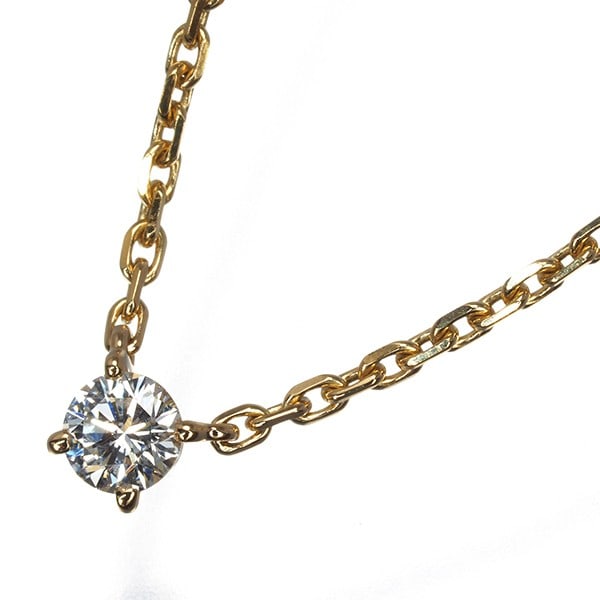 Cartier Necklace Diamond 0.26Ct E Vs1 Solitaire 18K 750 Yellow Gold (1 of 5)