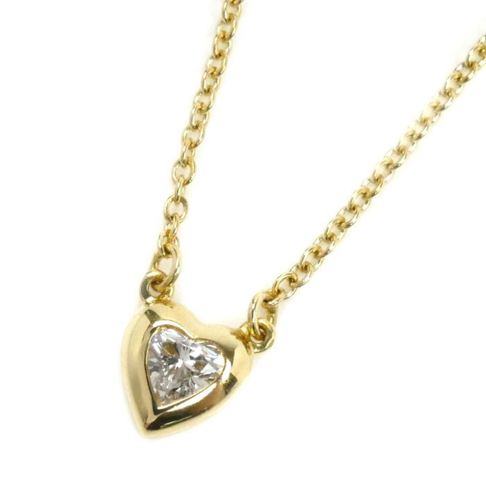 Tiffany & Co. 18K Yellow Gold By The Yard Heart Necklace (60148083) With 0.17Ct Diamonds (1 of 5)