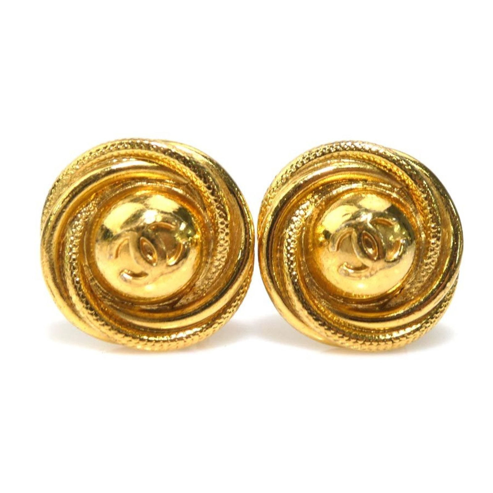 Chanel Coco Mark Metal Gold Earrings (1 of 5)