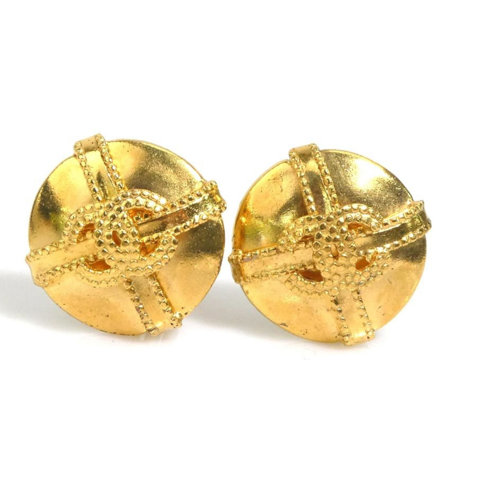 Chanel Coco Mark Metal Gold Earrings (1 of 5)