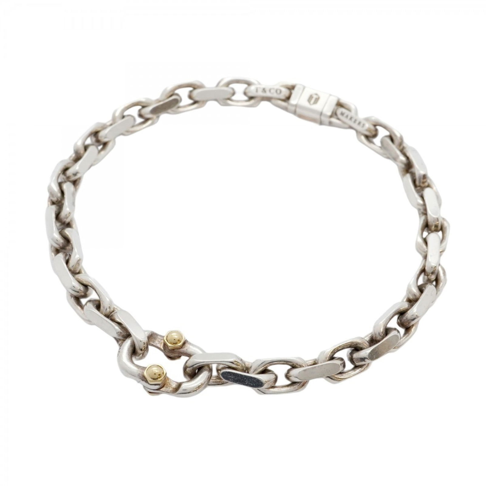 Tiffany Bracelet Makers 18Kyg Yellow Gold: Brand: Tiffany Type: Charm Bracelet Gender: Men,Women Material: Silver 925, Yellow Gold (18K) Length: 19cm / 7.48'' Condition: Used (good), Traces of usage, scratches / dirt can be seen but generally
