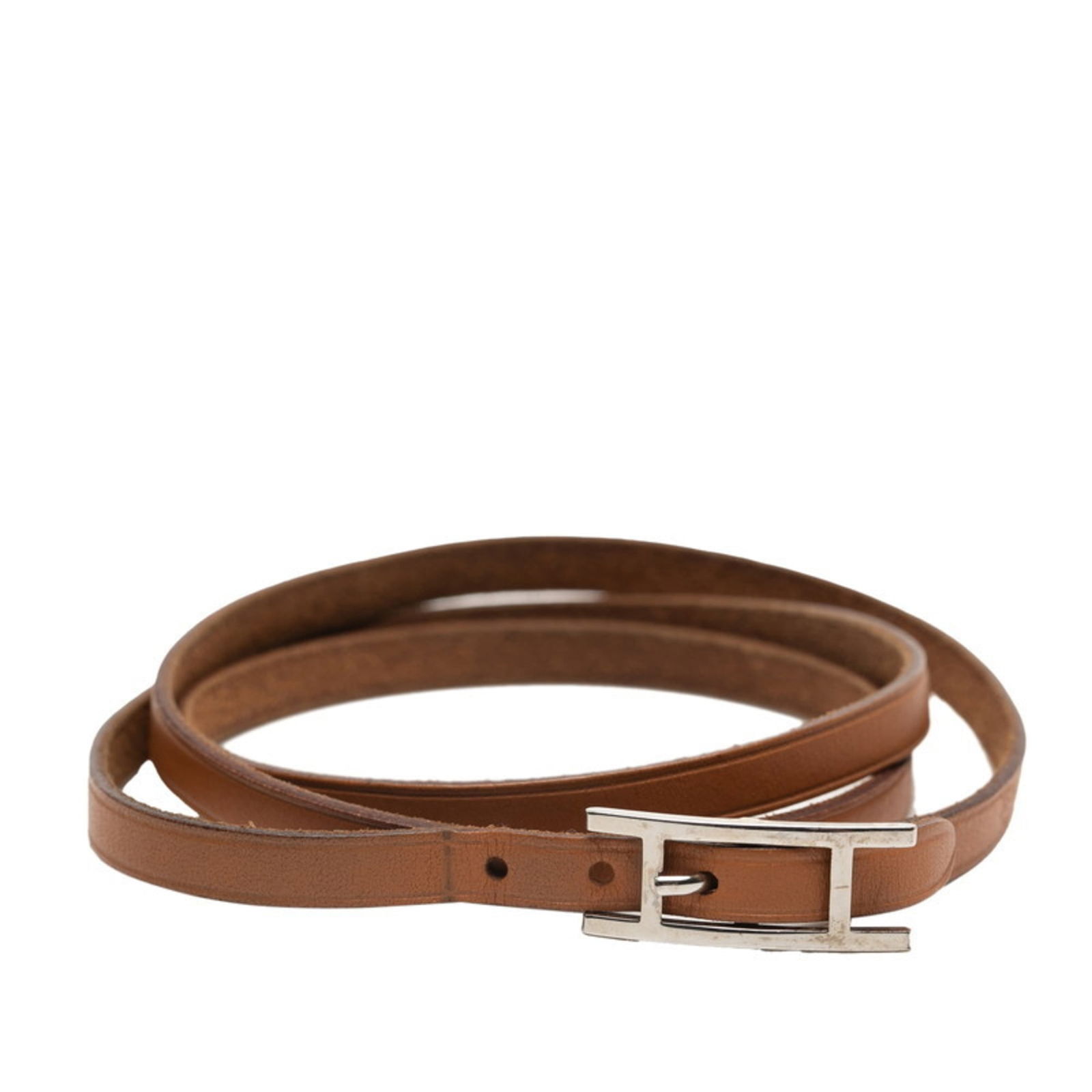 Hermes Api 3 Long Bracelet Brown Leather (1 of 6)