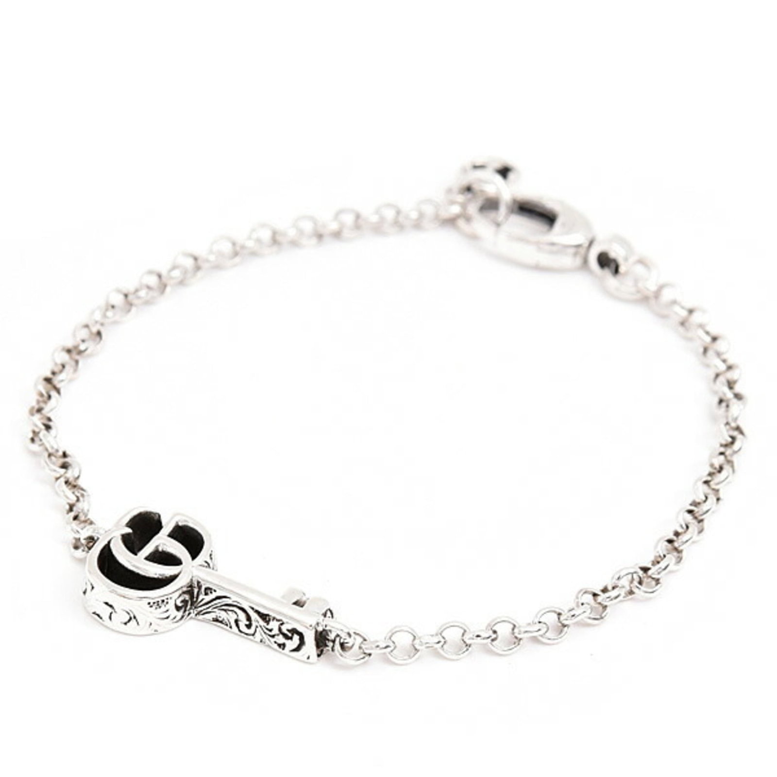 Gucci: Brand: Gucci Type: Charm Bracelet Gender: Women Material: Silver 925 Size: 17 Length: 16.5cm / 6.49'' Weight: 6.9g / 0.24oz. Condition: Used (very good), A few traces of usage, some scratches / dirt c
