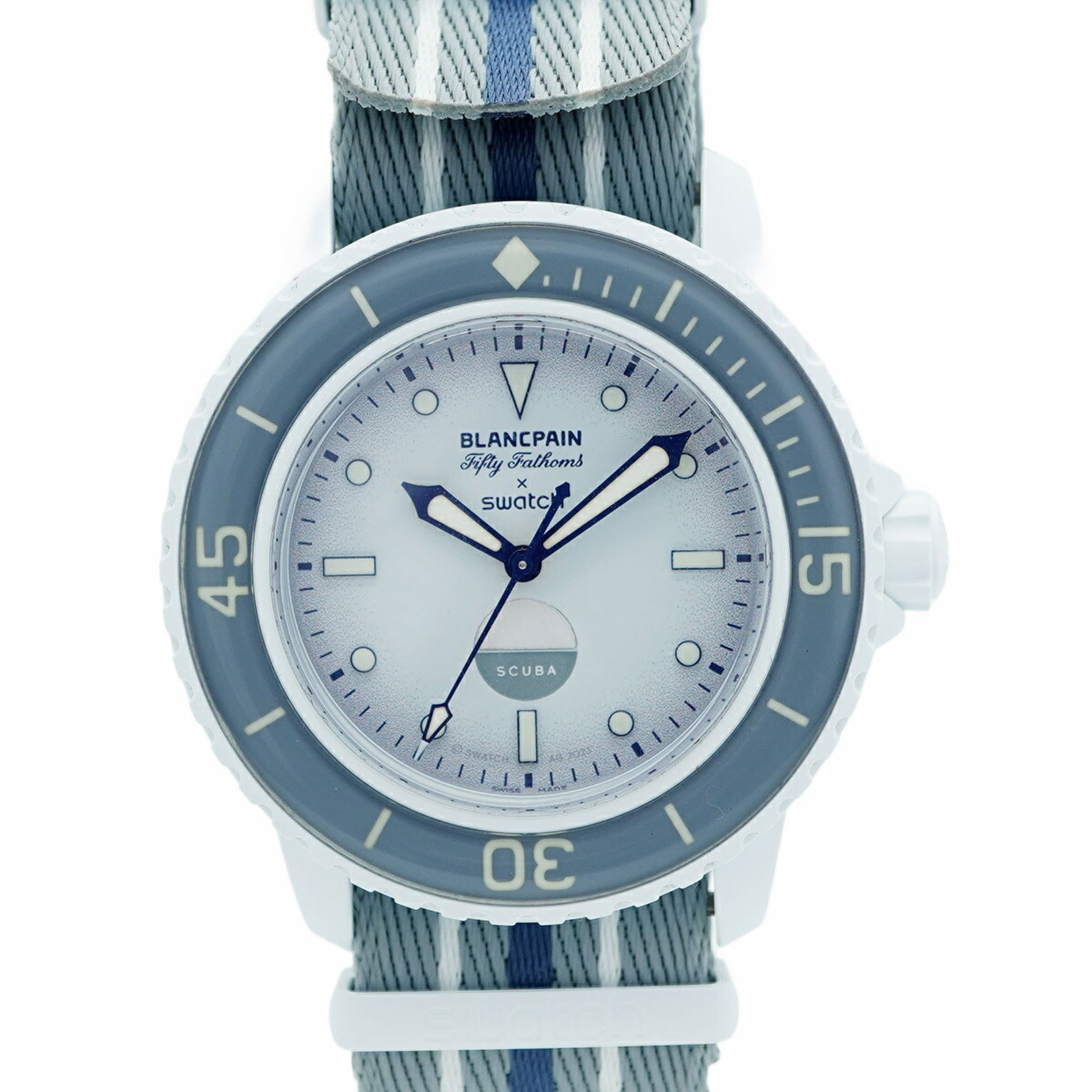 Swatch X Blancpain Fifty Fathoms So35S100 White Dial (1 of 9)