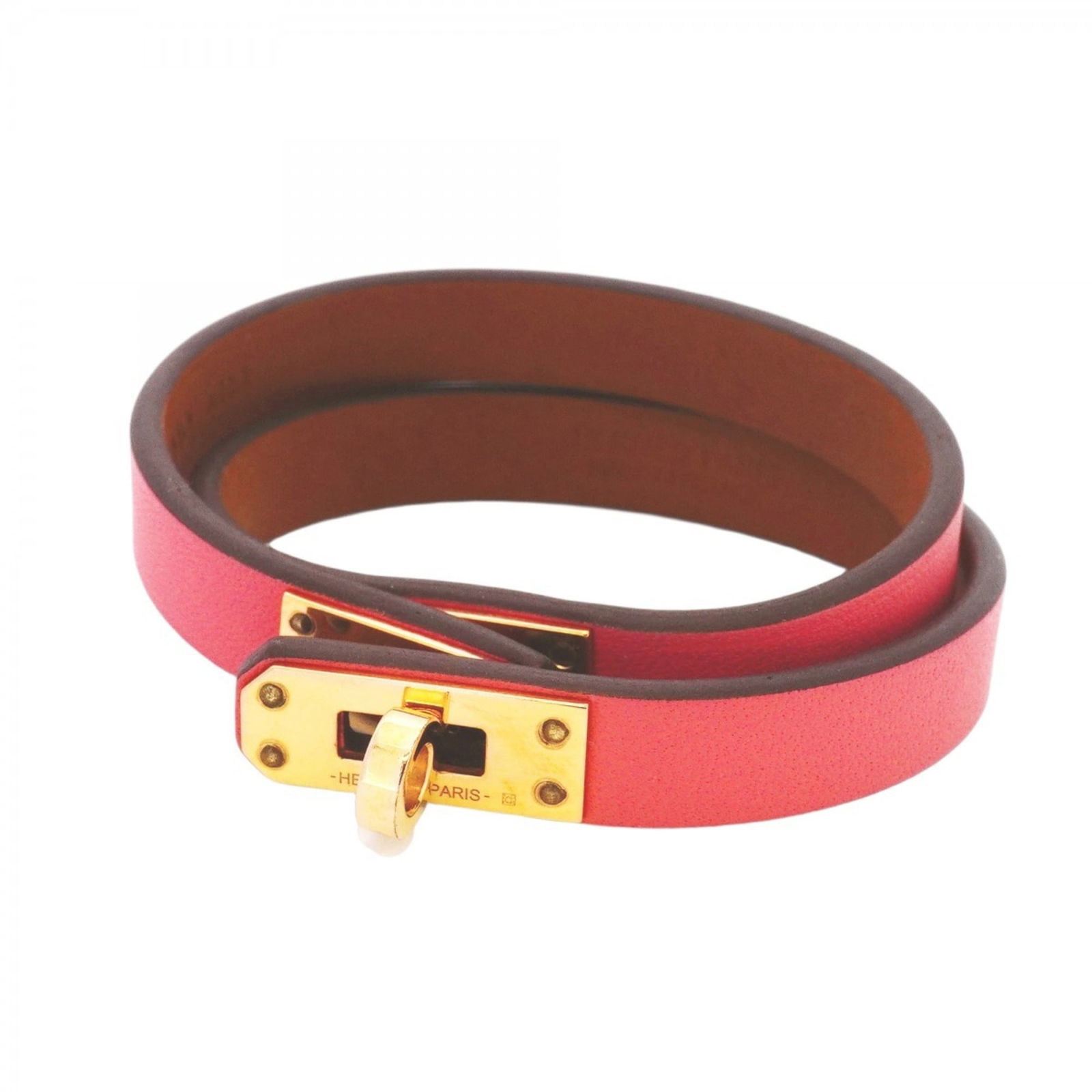 Hermes Herms Mini Kelly Double Tour Bracelet In Gp-Plated Leather (1 of 11)