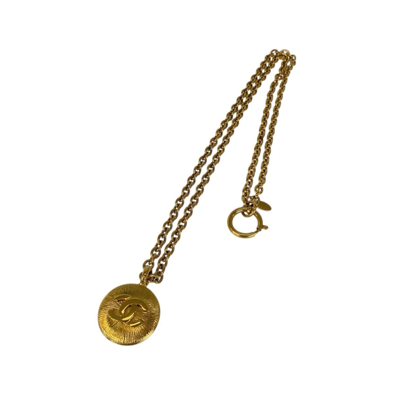 Chanel Vintage Coco Mark Gold Plated Necklace Pendant (1 of 7)