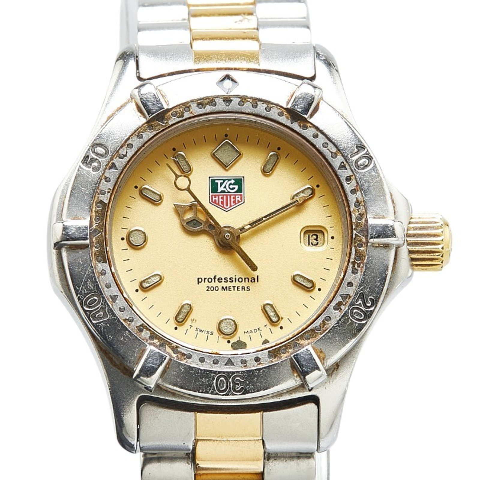 Tag Heuer Professional 200 Watch We1420-R Quartz Gold Dial Stainless Steel Plated (1 of 10)