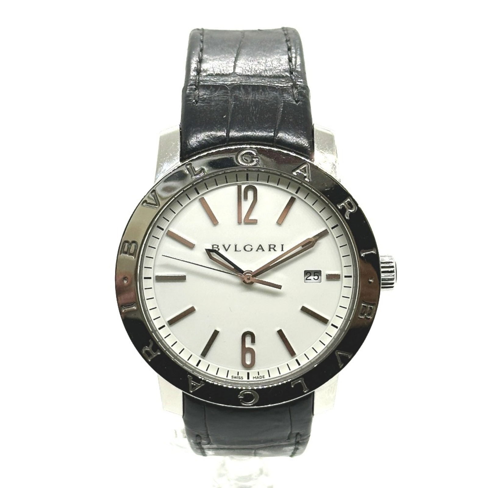 Bvlgari Bvlgari Bb41Wsld Automatic Date Watch With Stainless Steel/Leather Strap (1 of 12)
