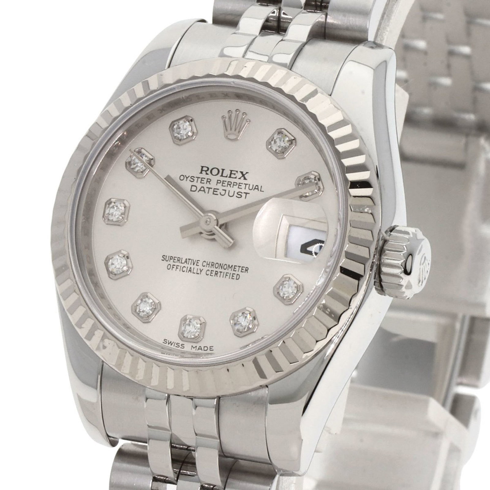 Rolex 179174G Datejust 10P Diamond Watch Stainless Steel Ss K18Wg (1 of 9)