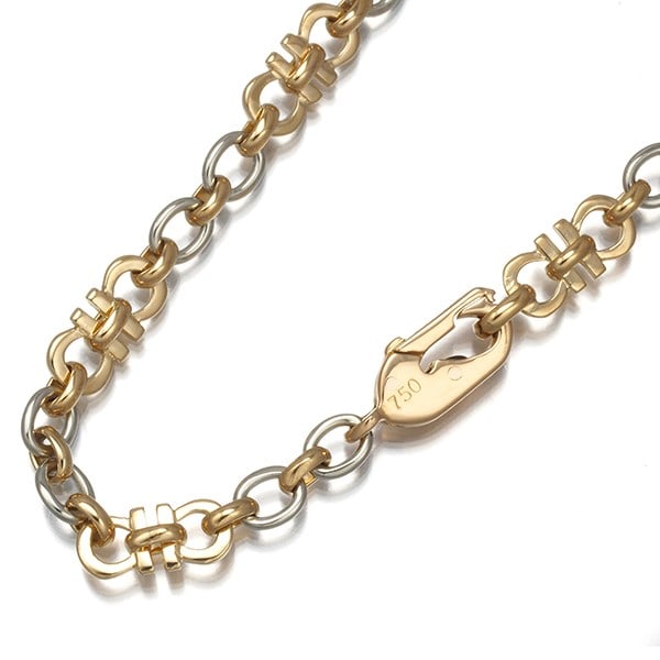 Rare Cartier Chain Necklace Bicolor 46Cm 18K 750 Yellow White Gold (1 of 4)