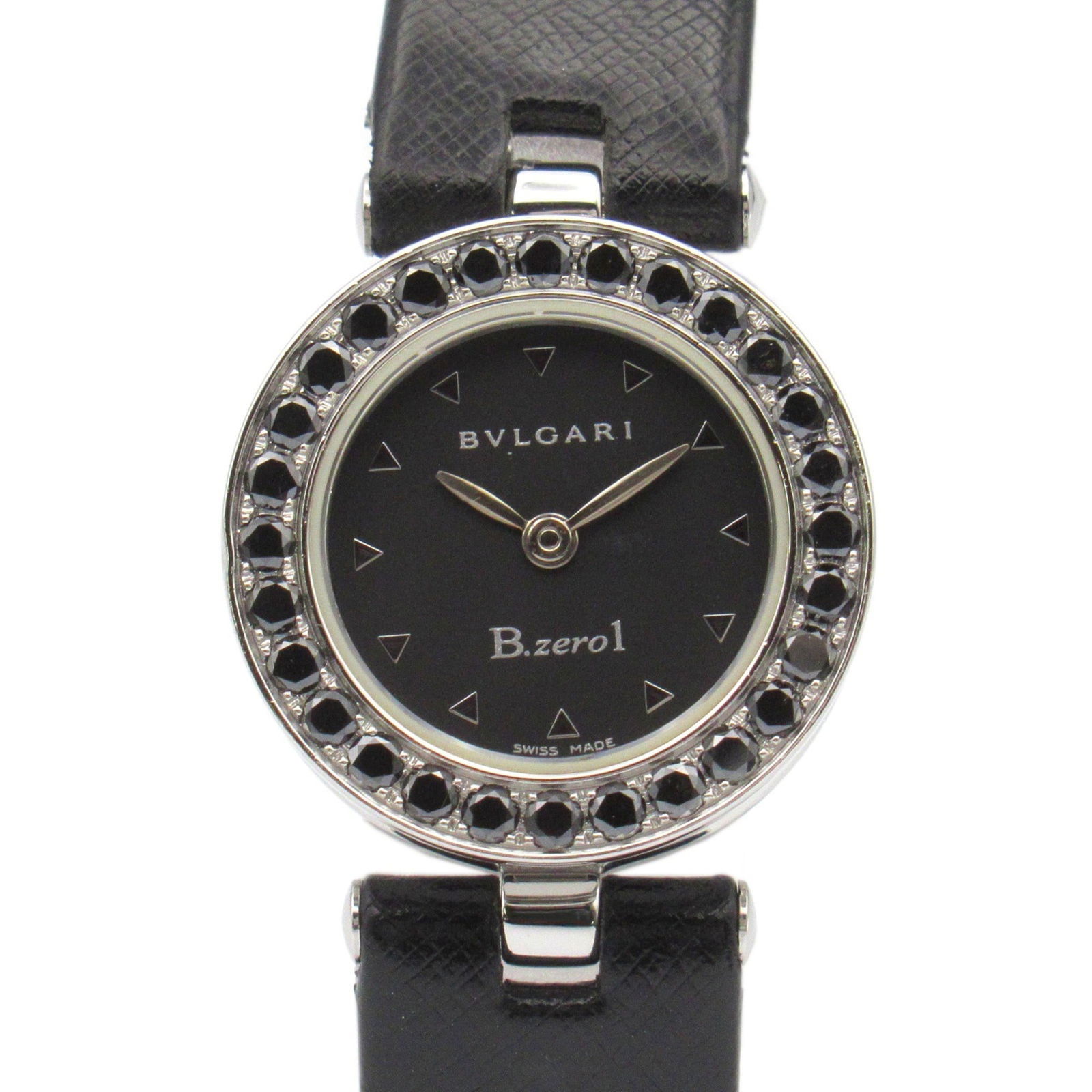 Bvlgari B-Zero1 Black Diamond Watch Stainless Steel Leather Strap (1 of 11)