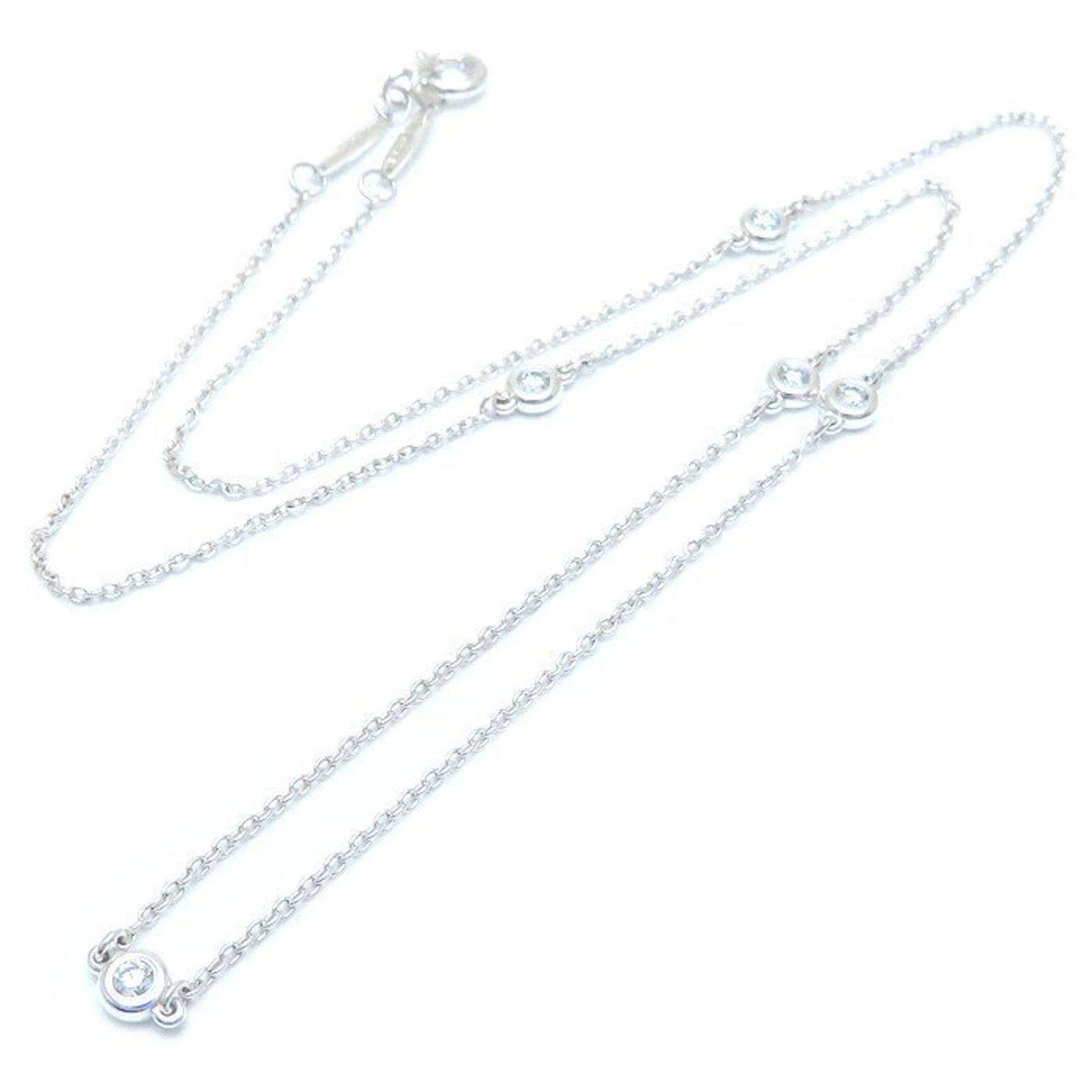 Tiffany & Co. Tiffany By The Yard Necklace With 5 Diamonds And Elsa Peretti Sterling Silver (1 of 7)