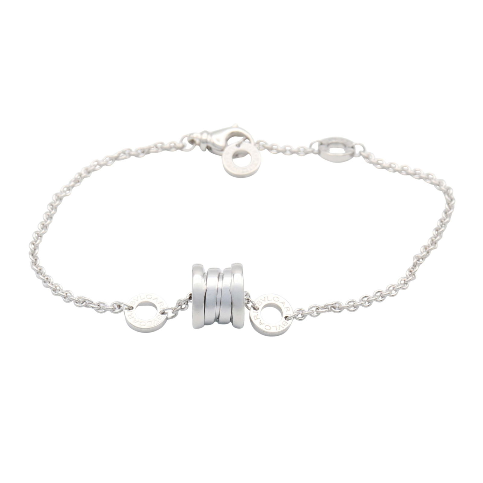 Bvlgari B-Zero1 Element Bracelet: Brand: Bvlgari Type: Charm Bracelet Gender: Men,Women Material: White Gold (18K) Color: Silver Length: 17cm / 6.69'' Weight: 6.8g / 0.23oz. Condition: Used (very good), A few traces of usage, some scr