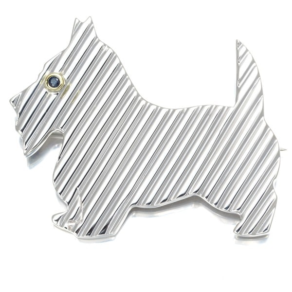 Rare Tiffany&Co. Brooch Sapphire Dog 925 Sterling Silver (1 of 4)