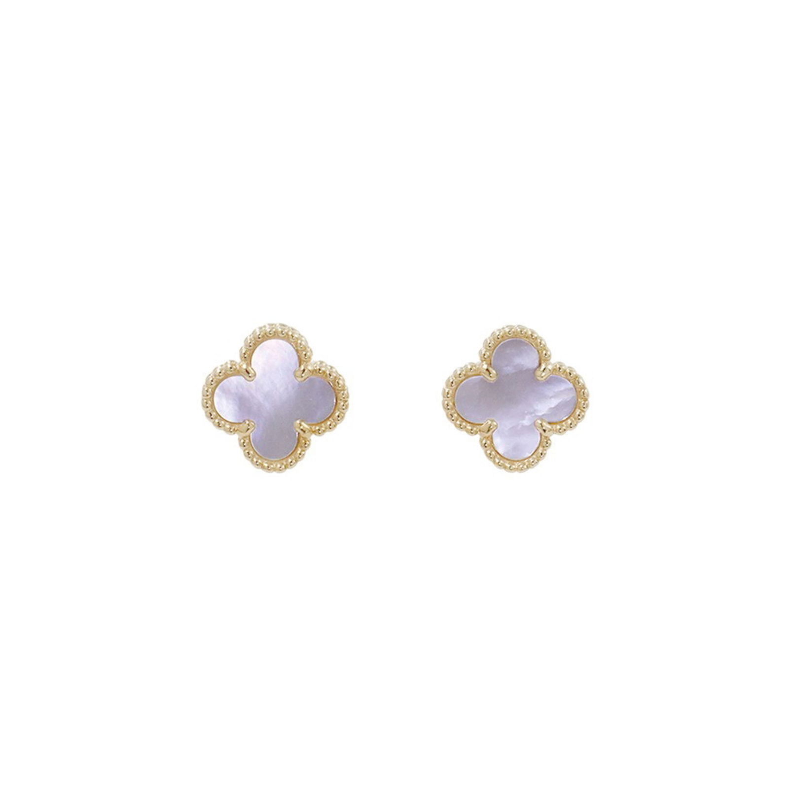 Van Cleef & Arpels Sweet Alhambra Earrings In 18K Yellow Gold Mother Of Pearl: Brand: Van Cleef & Arpels Type: Stud Earrings Gender: Women Material: Yellow Gold (18K) Color: Yellow Gold Size (Hxwxd): 9.10mm x 9.10mm / 0.36'' x 0.36'' Condition: Used (like new), Hardly any traces