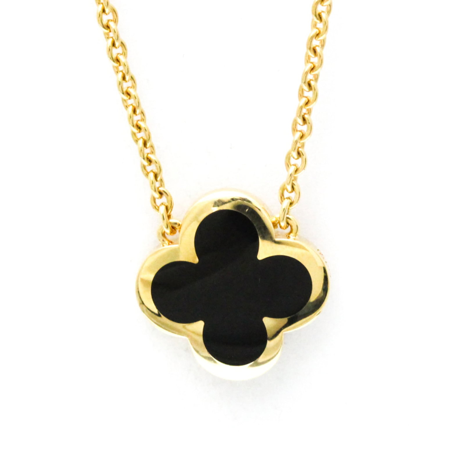 Van Cleef & Arpels Pure Alhambra Onyx Necklace Yellow Gold (18K) Onyx Women: Brand: Van Cleef & Arpels Necklace Type: Pendant Necklace Style: Fashion Gender: Women,Men Material: Yellow Gold (18K) Metal Purity: 18K Metal: Gold Color: Gold Stone: Onyx Weight: 8.7g / 0.3oz. Neck