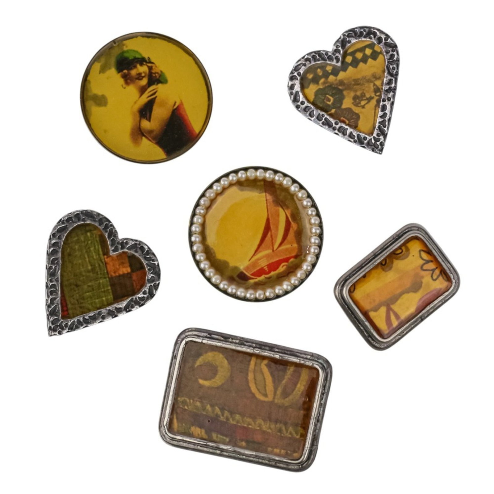 Marni Antique-Style Pin Brooch Set Of 6: Brand: Marni Type: Pin Brooch Gender: Women Color: Gold, Silver Condition: Used (like new), Hardly any traces of usage nice item or refurbished item Product Disclaimer: Items may exhibit light wear, s