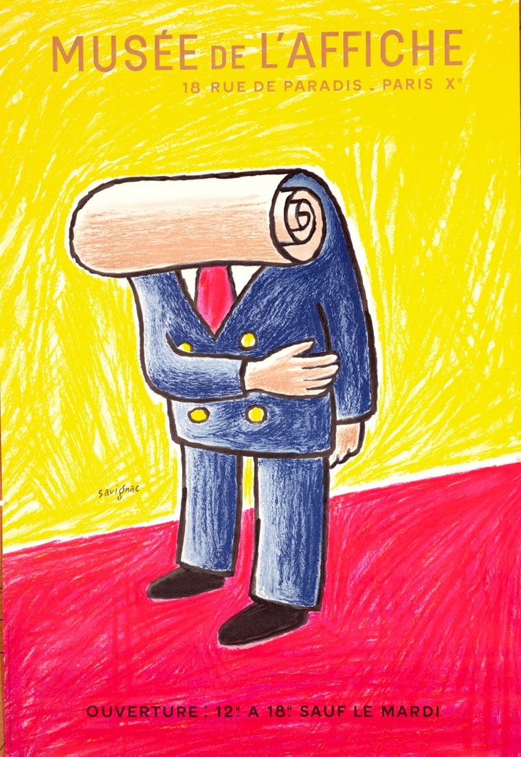 Muse De Laffiche Paris 1978 Savignac Original Stone Lithograph Poster: Country Of Origin: France Artist: RAIMOND SAVIGNAC Unit Of Sale: Single Piece Size: Medium Date Of Creation: 1978 Title: Musee de l"affiche Material: Paper Certificate Of Authenticity (Coa): Yes Origi