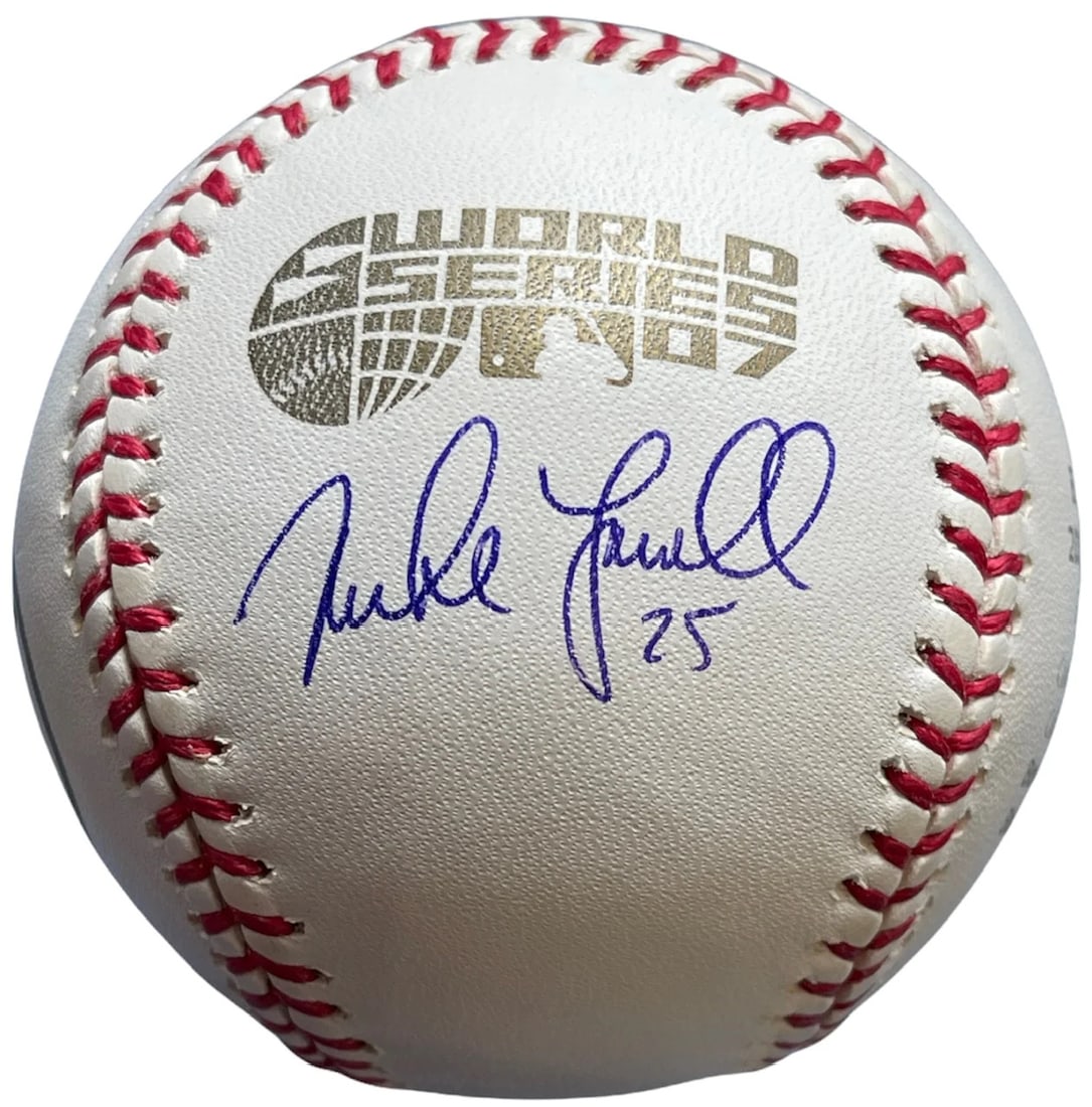 Mike Lowell Autographed 2007 Comemorative World Series Official Baseball: Mike Lowell Autographed 2007 Comemorative World Series Baseball Signed on the side panel under the World Series Logo in blue pen on Official Allan Selig Baseball Product Disclaimer: Not affiliated wit