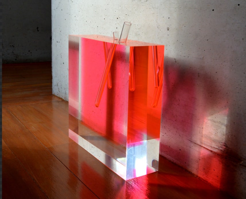 Shiro Kuramata Flower Vase Acrylic Flower Vase Double: Mounting: Free Standing Brand: Shiro Kuramata Type: Flower Vase Shape: Rectangle Color: Pink Theme: Flowers & Plants Flowers Floral & Garden Material: Plastic Country Of Origin: Japan Product Disclaim