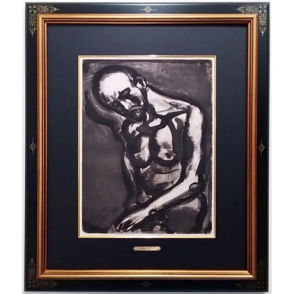 Georges Rouault "Vivre Est Un Dur Mtier" From Miserere 1922 Etching Ed450: Country Of Origin: France Unit Of Sale: Single Piece Artist: Georges Rouault Signed By: Georges Rouault Image Orientation: Portrait Size: Large Signed: Yes Material: Paper Framing: Framed Original/Lic