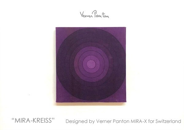 Vintage Verner Panton Mira X Kreiss Velvet Art Board Purple Square Mid Century (1 of 5)