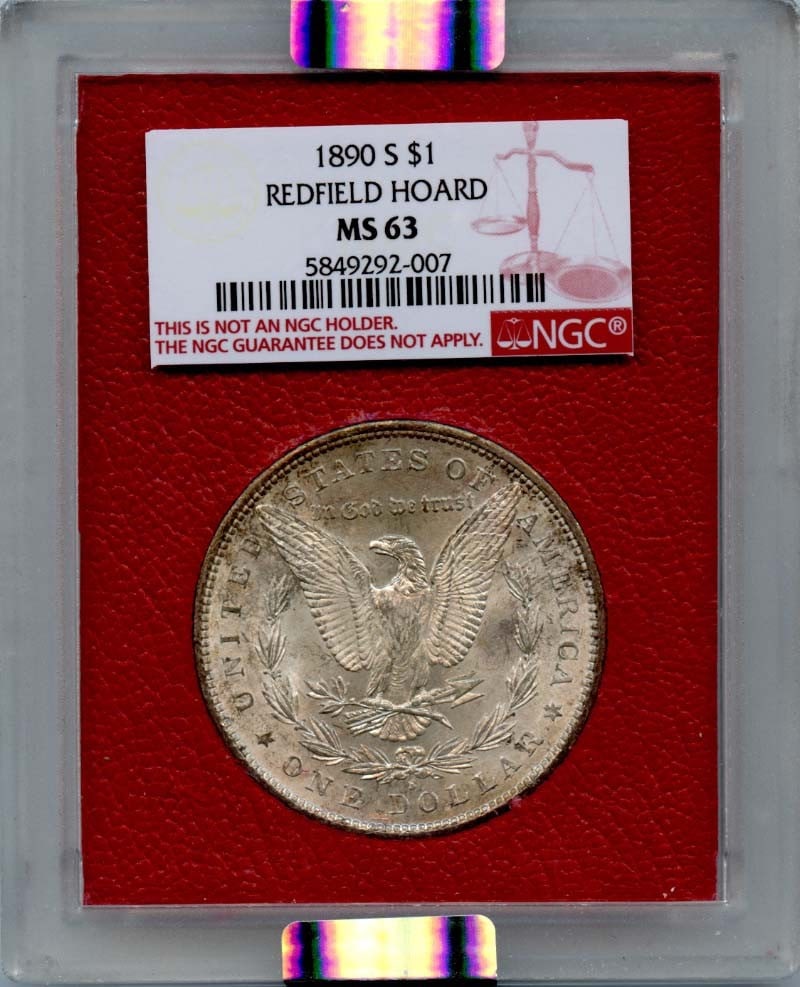 1890-S Morgan Dollar Redfield Hoard S$1 Ngc Ms63 (1 of 1)