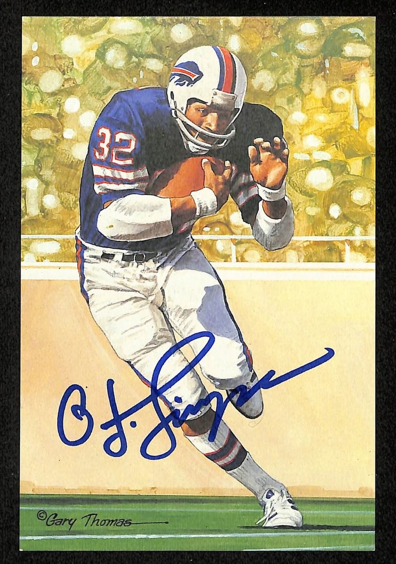 O.J. Simpson Signed/Auto 1994 Glac/Goal Line Art Postcard Bills Psa/Dna 200368: Original/Reprint: Original Product: Postcard Sport: Football Product Disclaimer: Not affiliated with any team or league. Signatures are unverified unless a certificate is stated. For inquiries, please