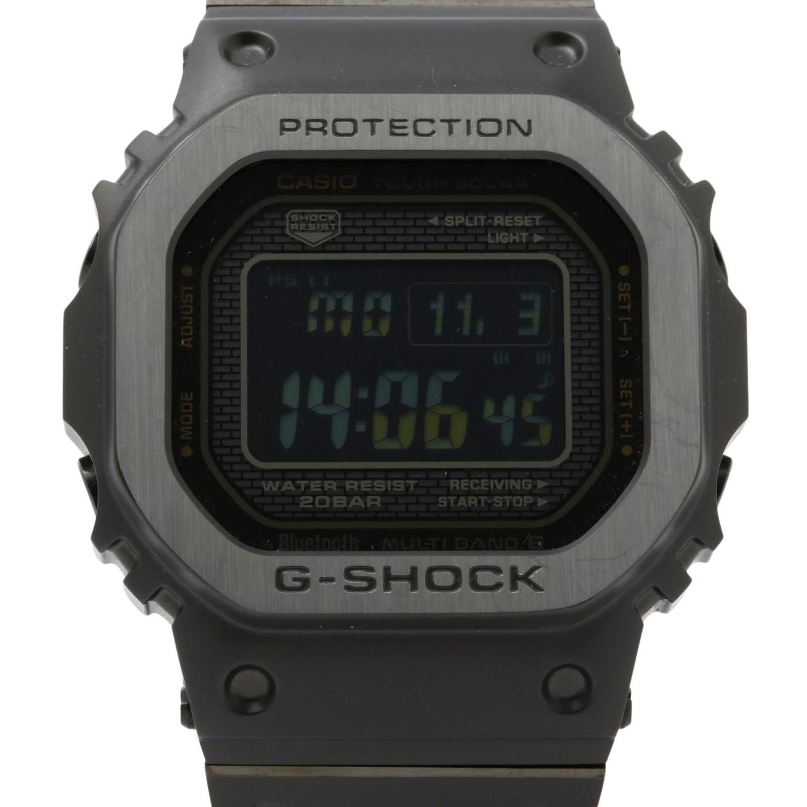 Casio Gshock Full Metal 5000 Series Gmwb5000Mb1Jf: Brand: Casio Type: Wristwatch Gender: Men Display: Digital Material (Case): Stainless Steel Material (Band): Stainless Steel Color (Dial): Black Case Diameter: 49.3mm / 1.94'' Wrist Size: 15.5cm / 6.1