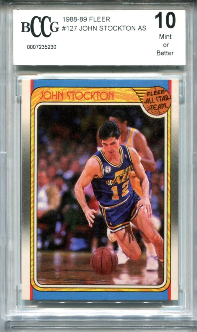 John Stockton 1988-89 Fleer #127 Bccg 10 Mint Card (1 of 2)